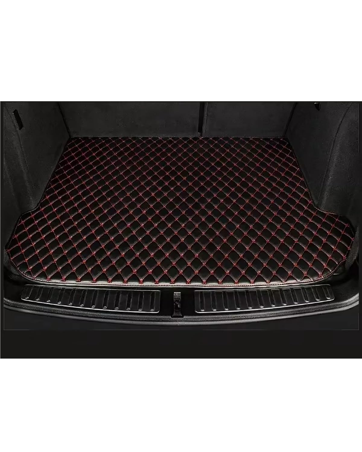 Kofferraummatte Für Altima Für Teana 2013 2014 2015 2016 2017 2018 Cargo-Liner Teppiche Auto Innen Zubehör wasserdichte Kofferraum Matten Kofferraumwanne(Black with Red) von Sohini