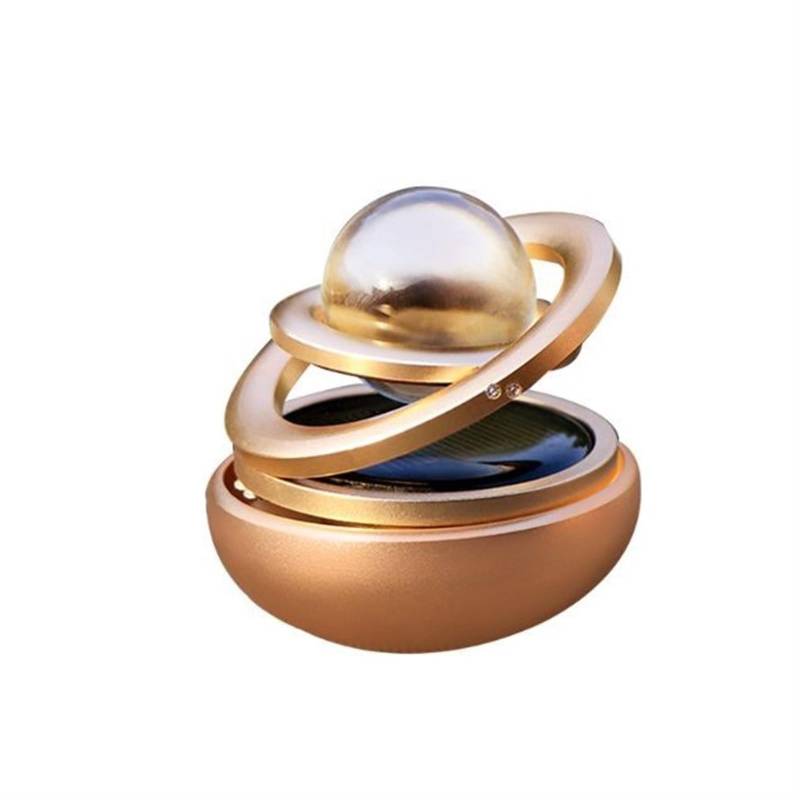 Neue Solar Interstellar Doppel-Ring Rotierenden Hängenden Aromatherapie Klimaanlage Outlet Parfüm Ätherisches Öl Diffusor Medaillon (Color : Gold) von SolGlo