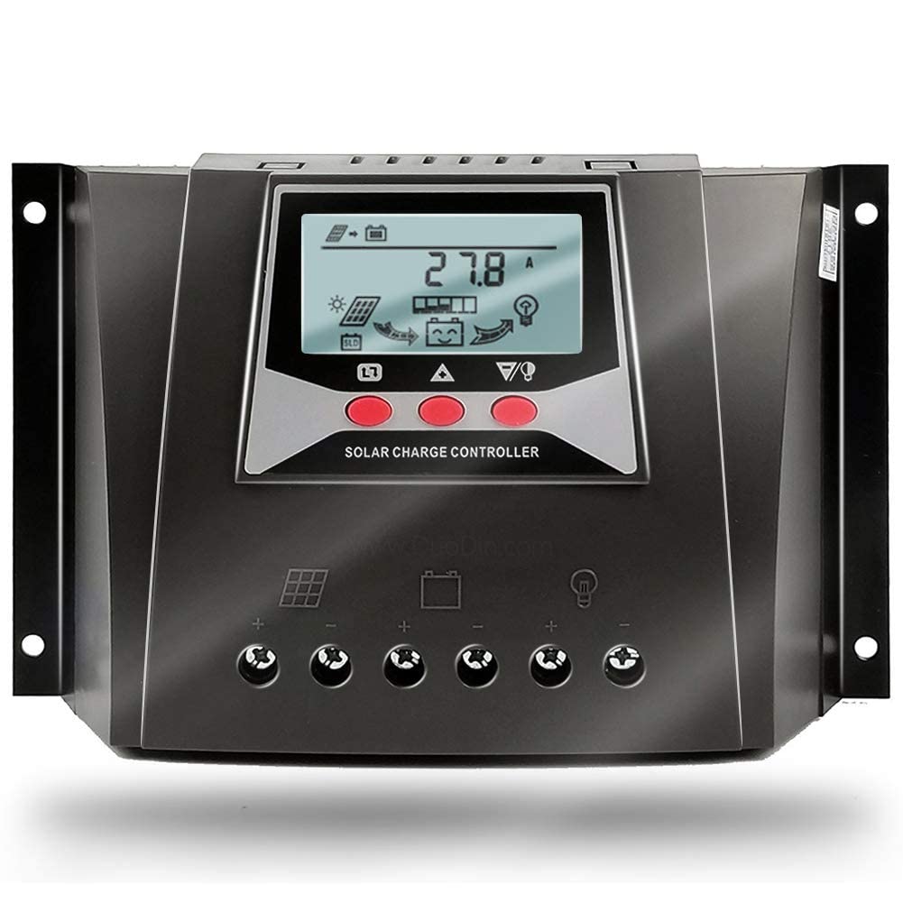 SolaMr 40A Solarladeregler 12V/24V Automatische Erkennung Spannung Intelligenter Regler mit LCD Display für Solar Home System - WP4024D von SolaMr