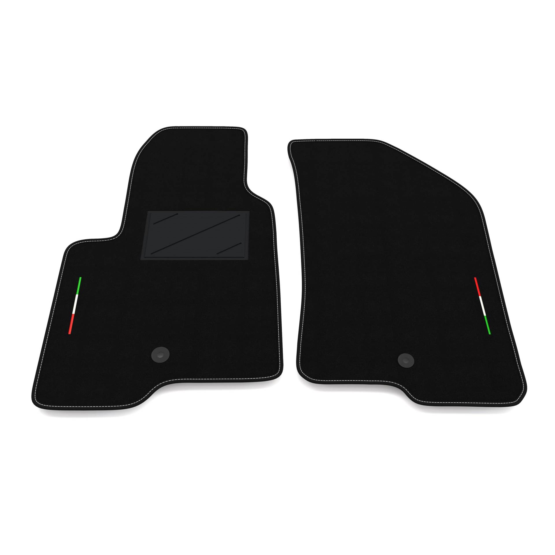 Auto-Fußmatten Kit nur vorne 2 Stück kompatibel mit Dodge Caliber 2005-2011 | Set 2 Teppiche vorne nach Maß in Teppich, Italien-Flagge von Somer Car