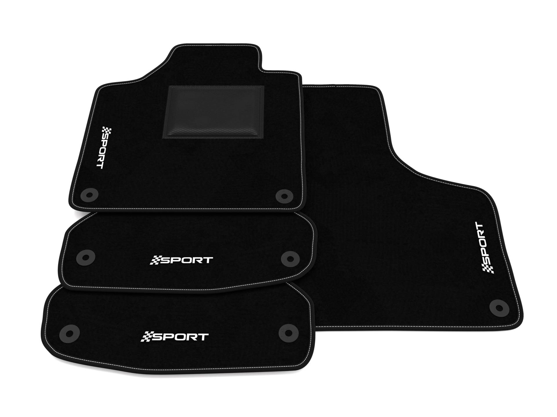 Fußmatten kompatibel mit Audi A3 8PA Sporback 2004-2012, Sport Stickerei, maßgeschneidertes Auto-Fußmatten-Set, Teppich Set von Somer Car