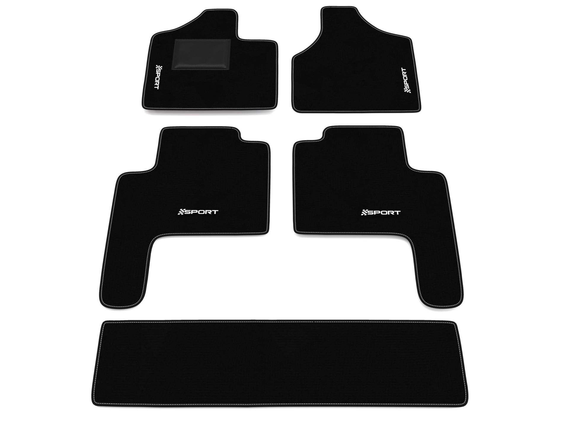 Fußmatten kompatibel mit Chrysler Voyager IV dal 04.2001-2007, Sport Stickerei, maßgeschneidertes Auto-Fußmatten-Set, Teppich Set von Somer Car