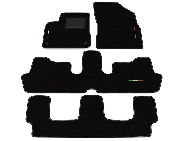 Fußmatten kompatibel mit Citroen C4 Picasso - Grand Picasso 2006-2013, Italienische Flagge, maßgeschneidertes Auto-Fußmatten-Set, Teppich Set von Somer Car