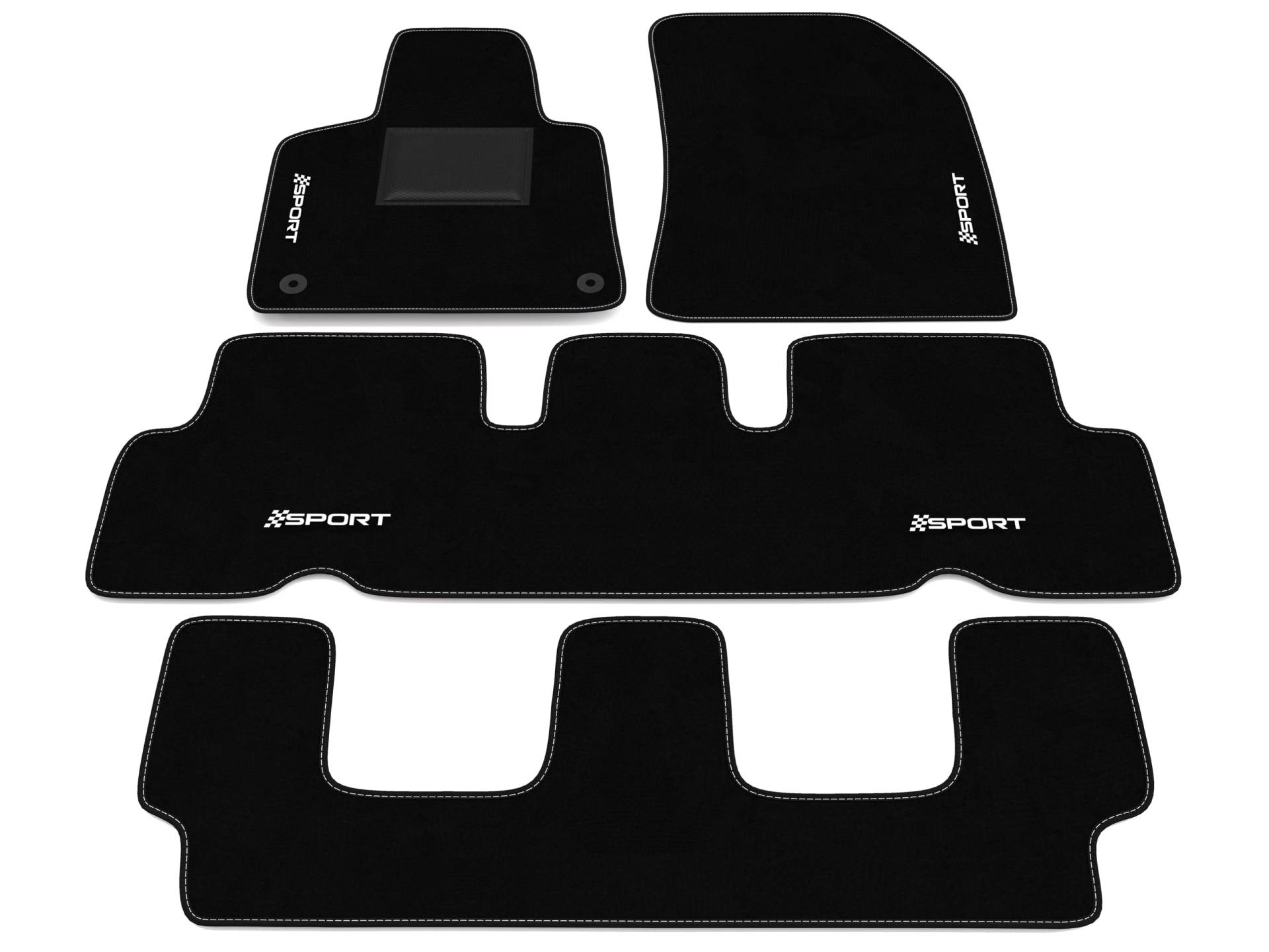 Fußmatten kompatibel mit Citroen C4 Picasso - Grand Picasso 2013-2018, Sport Stickerei, maßgeschneidertes Auto-Fußmatten-Set, Teppich Set von Somer Car