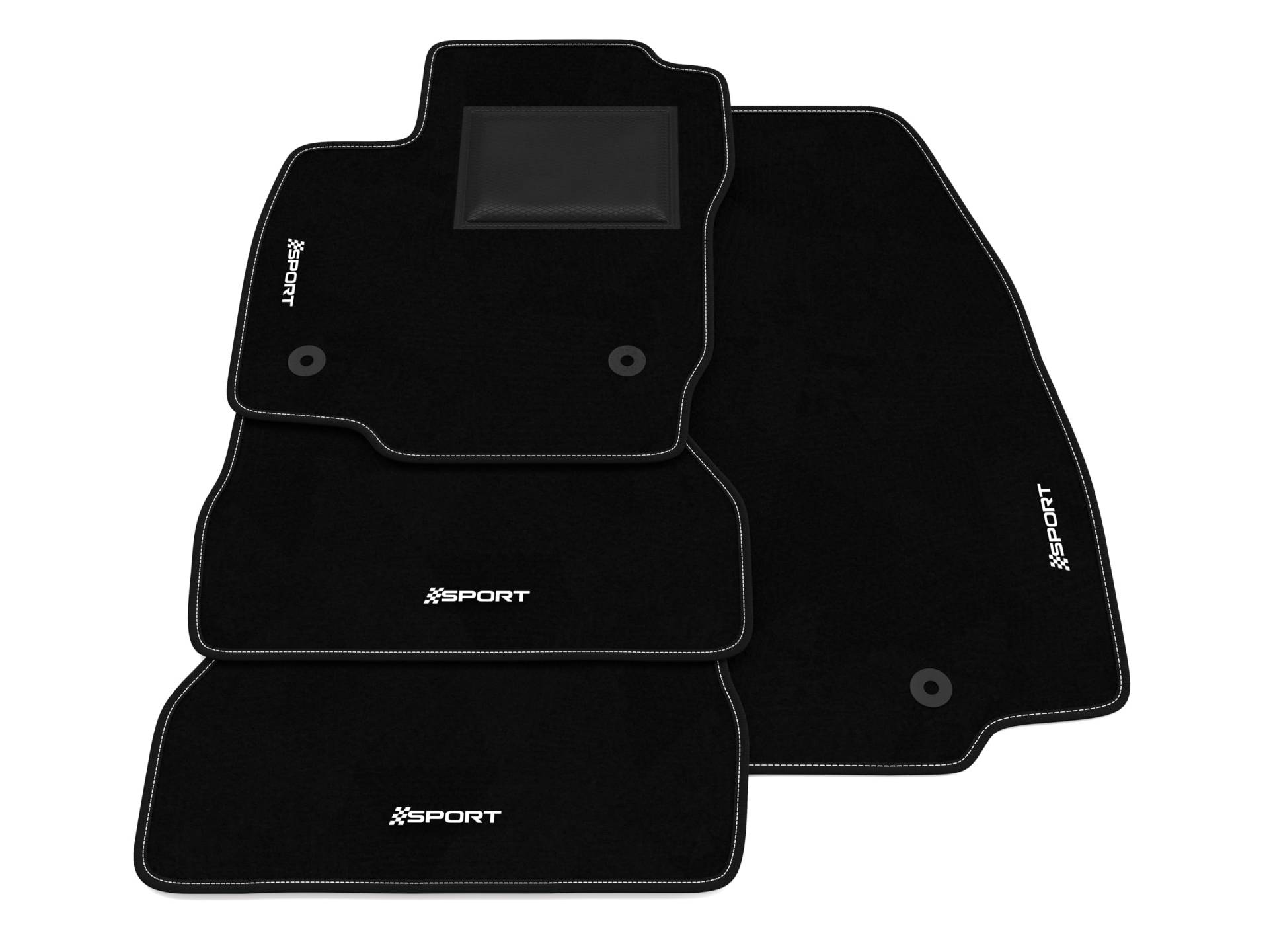 Fußmatten kompatibel mit Ford B-MAX 2012-2020, Sport Stickerei, maßgeschneidertes Auto-Fußmatten-Set, Teppich Set von Somer Car