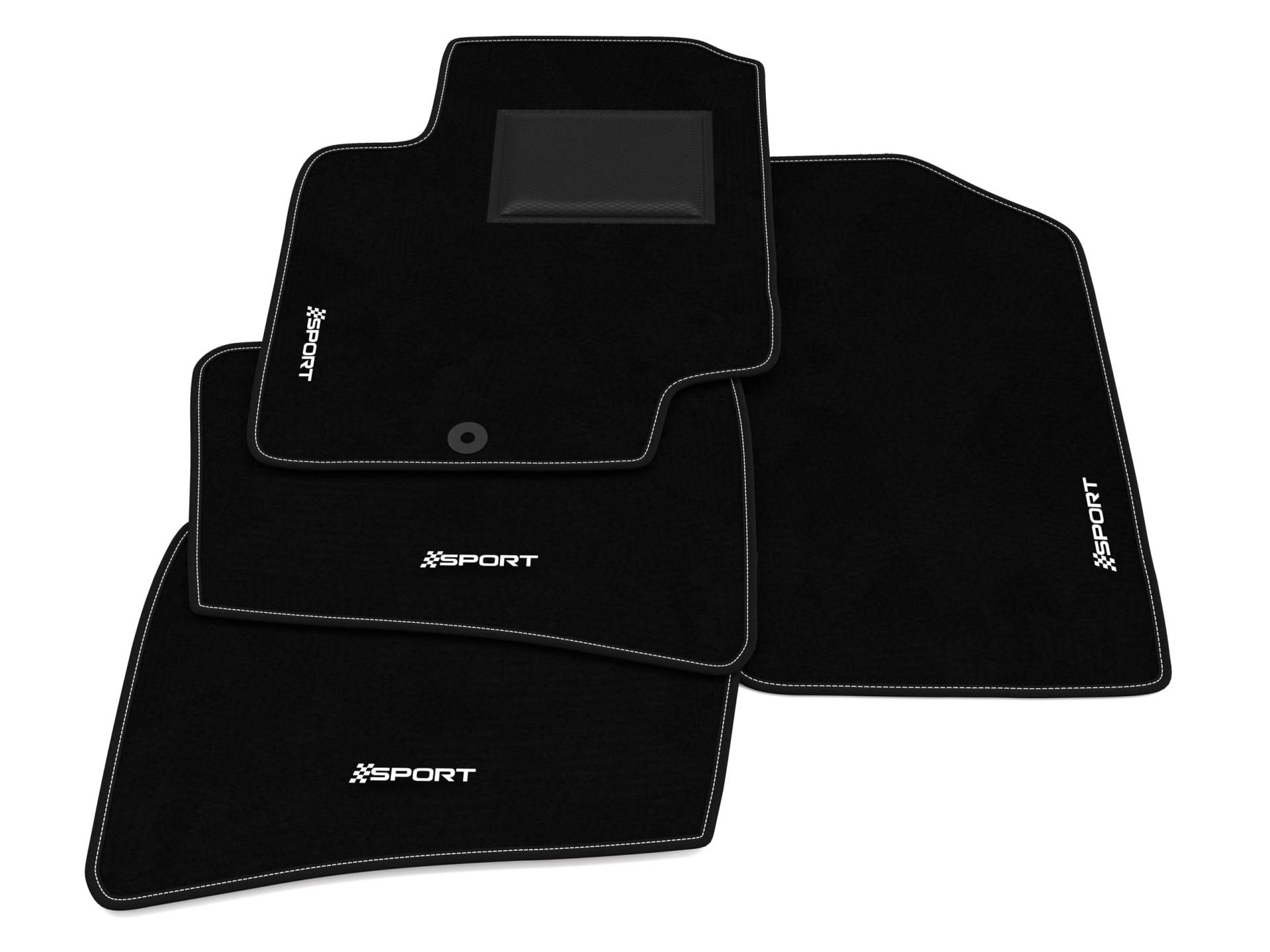 Fußmatten kompatibel mit Hyundai i20-3-5 Porte 2008-2012, Sport Stickerei, maßgeschneidertes Auto-Fußmatten-Set, Teppich Set von Somer Car