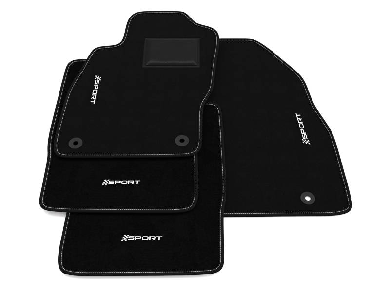 Fußmatten kompatibel mit Opel Corsa D 2006-2014, Sport Stickerei, maßgeschneidertes Auto-Fußmatten-Set, Teppich Set von Somer Car