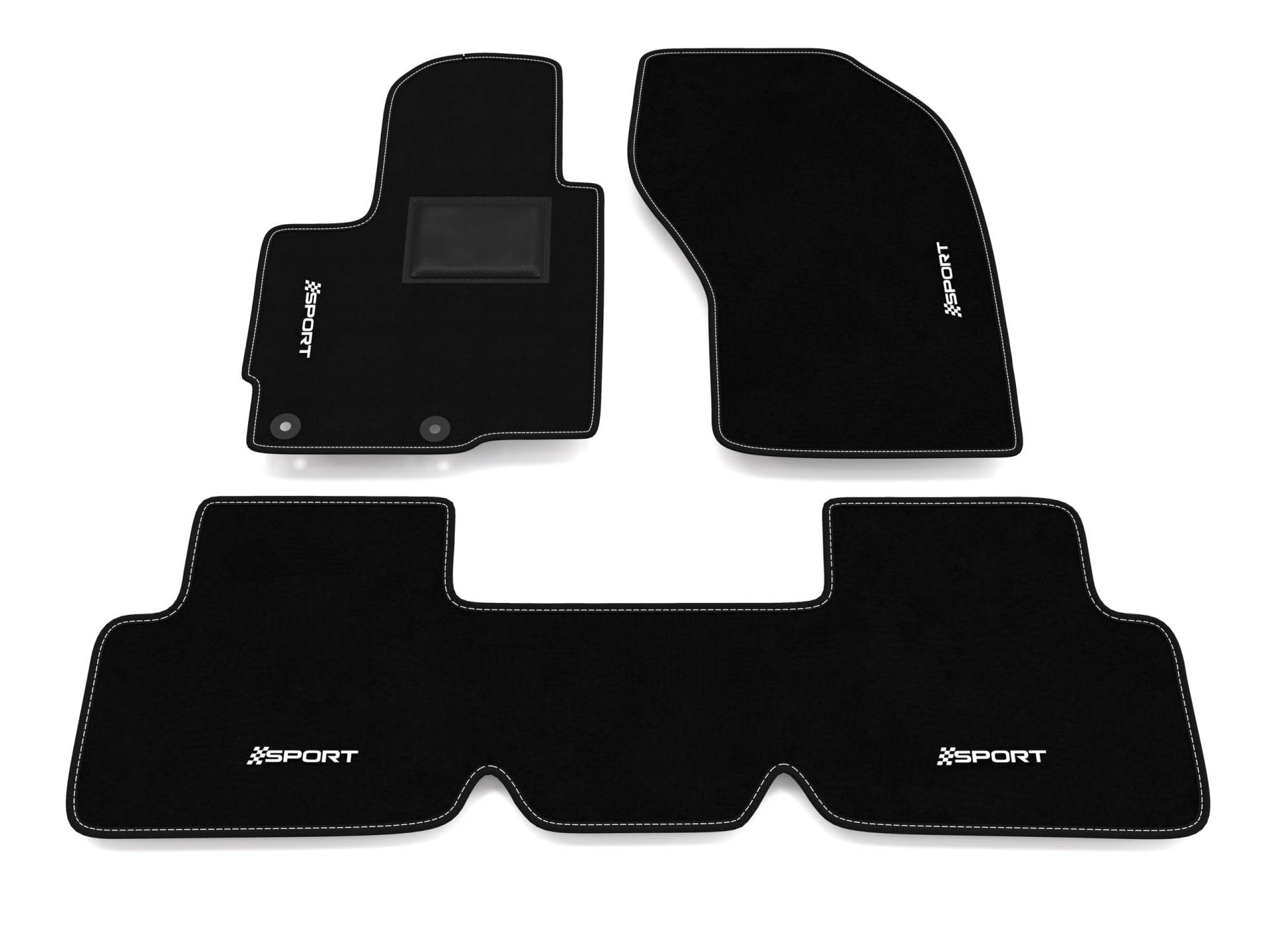 Fußmatten kompatibel mit Peugeot 4007 2007-2012 – hintere Gelenke, Sport Stickerei, maßgeschneidertes Auto-Fußmatten-Set, Teppich Set von Somer Car