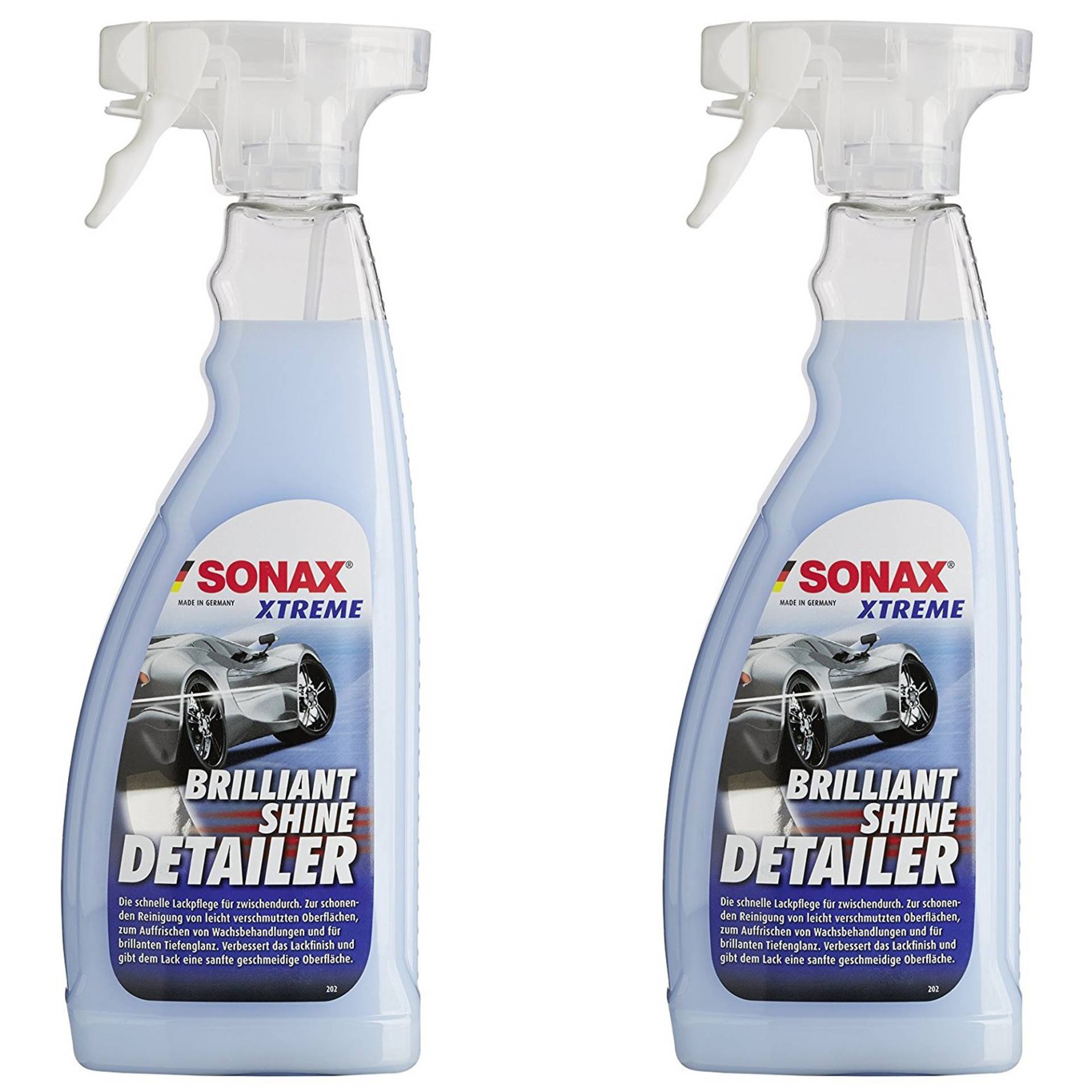 2x 750ml SONAX XTREME BRILLIANTSHINE DETAILER LACKREINIGER LACKPFLEGE REINIGER von SONAX