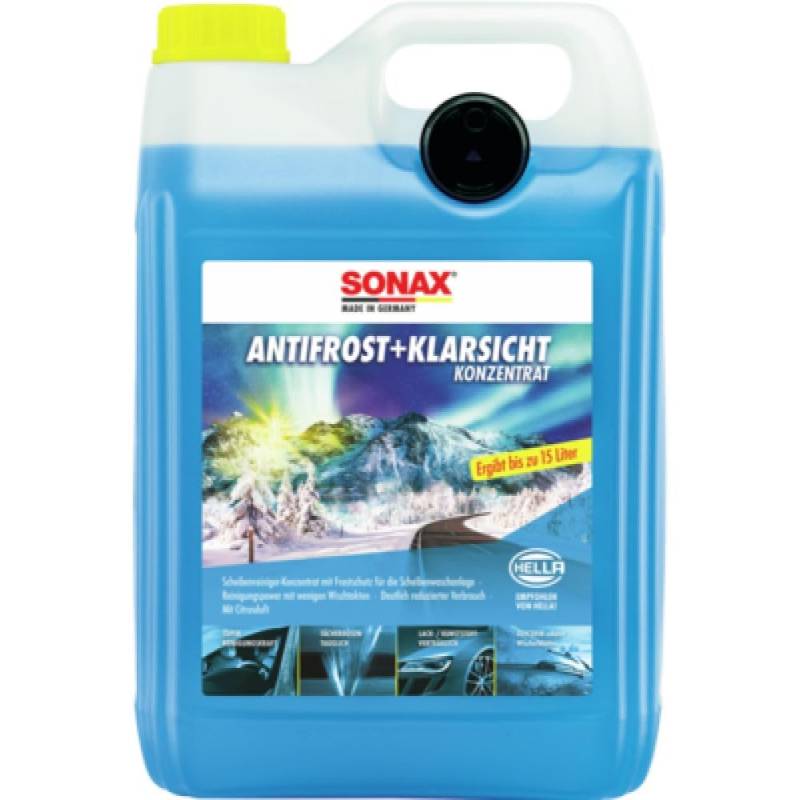 SET! 2 x 5 L SONAX ANTIFROST&KLARSICHT KONZENTRAT Scheibenreiniger Scheiben Scheinwerfer Frostschutz mit Citrusduft bis -30° von SONAX