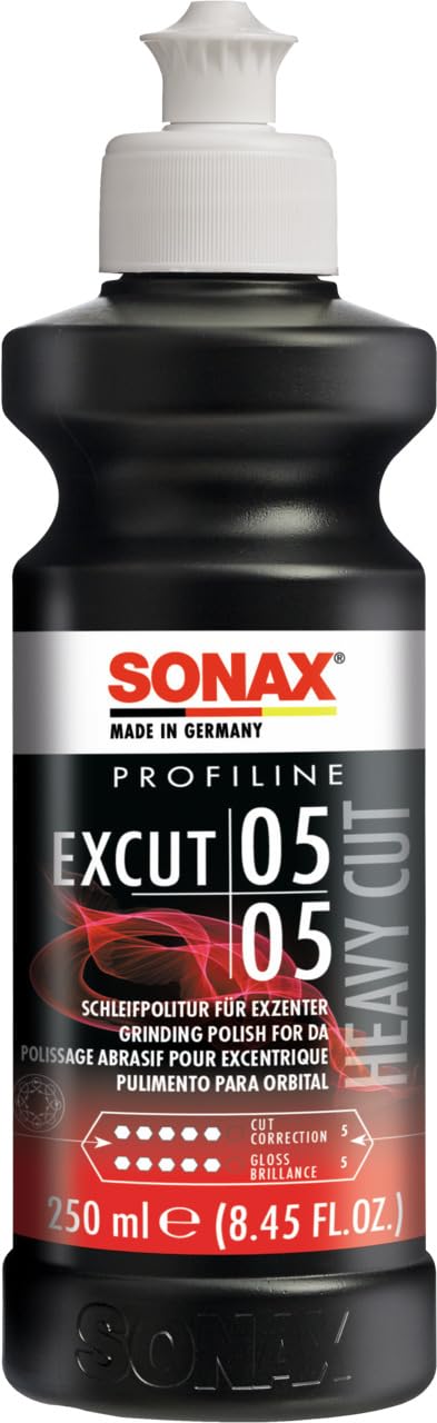 SONAX PROFILINE ExCut 05-05 (250 ml) Schleifpolitur zum Abschleifen von verkratzten oder lokal angeschliffenen Lackschichten/Art-Nr. 02451410 von SONAX