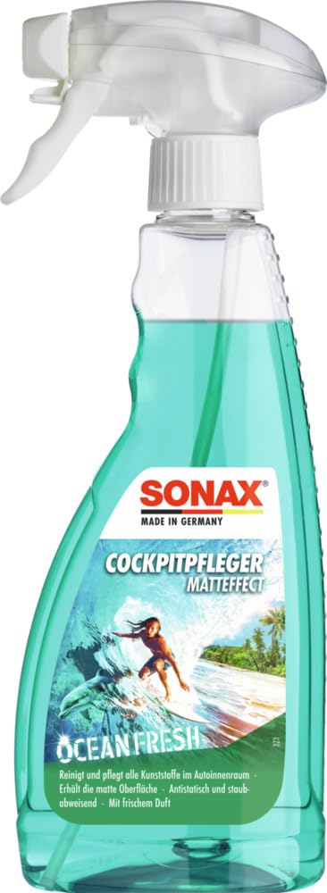 SONAX CockpitPfleger Matteffect Ocean-Fresh (500 ml) reinigt und pflegt alle Kunststoffteile im Auto | Art-Nr. 03642410 von SONAX