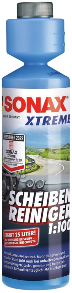 SONAX XTREME ScheibenReiniger 1:100 (250 ml) sorgt sekundenschnell für klare Sicht | Art-Nr. 02711410 von SONAX