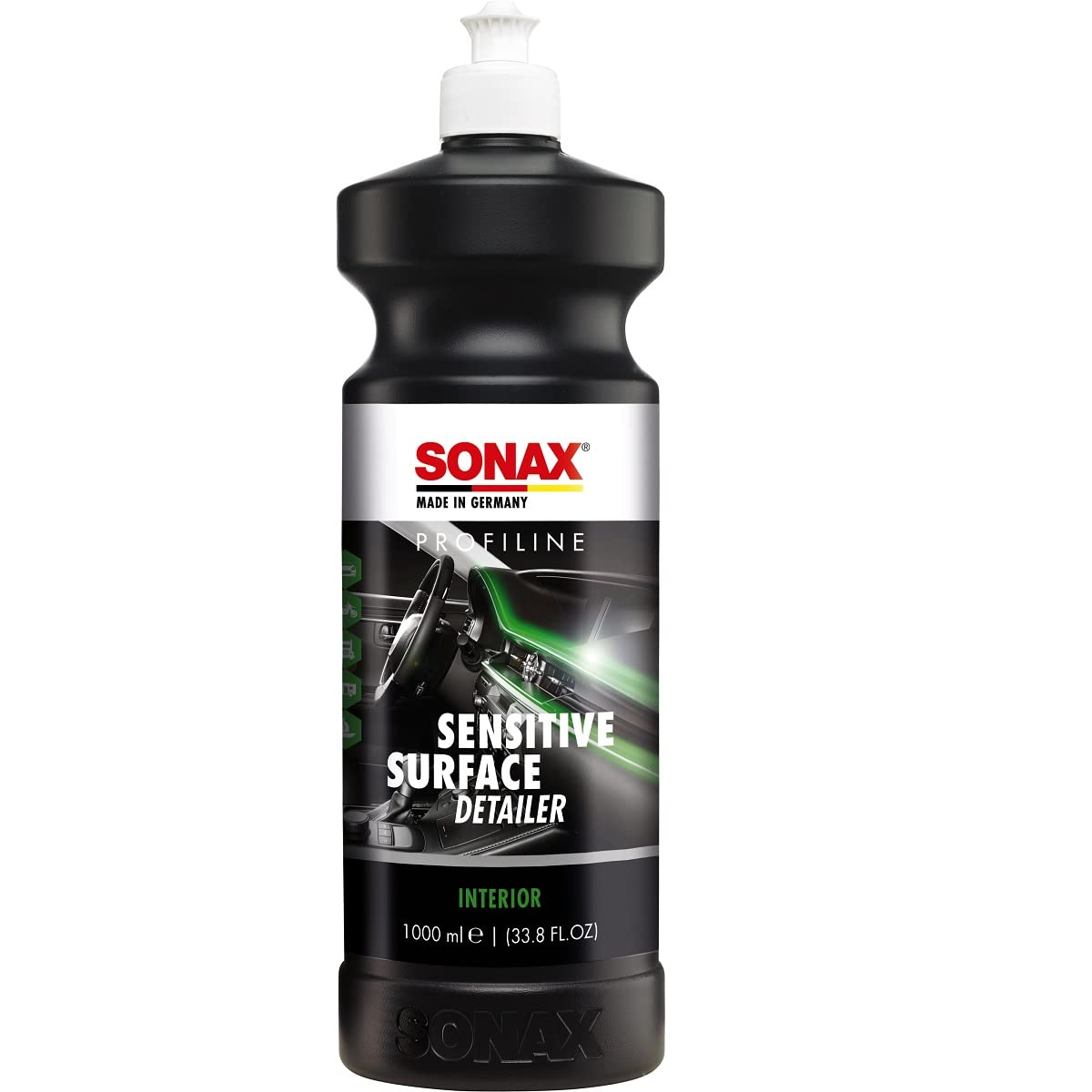 SONAX PROFILINE Sensitive Surface Detailer (1 Liter) Kunststoffreiniger reinigt und pflegt Kunststoffoberflächen im Autoinnenraum / Art-Nr. 02863000 von SONAX