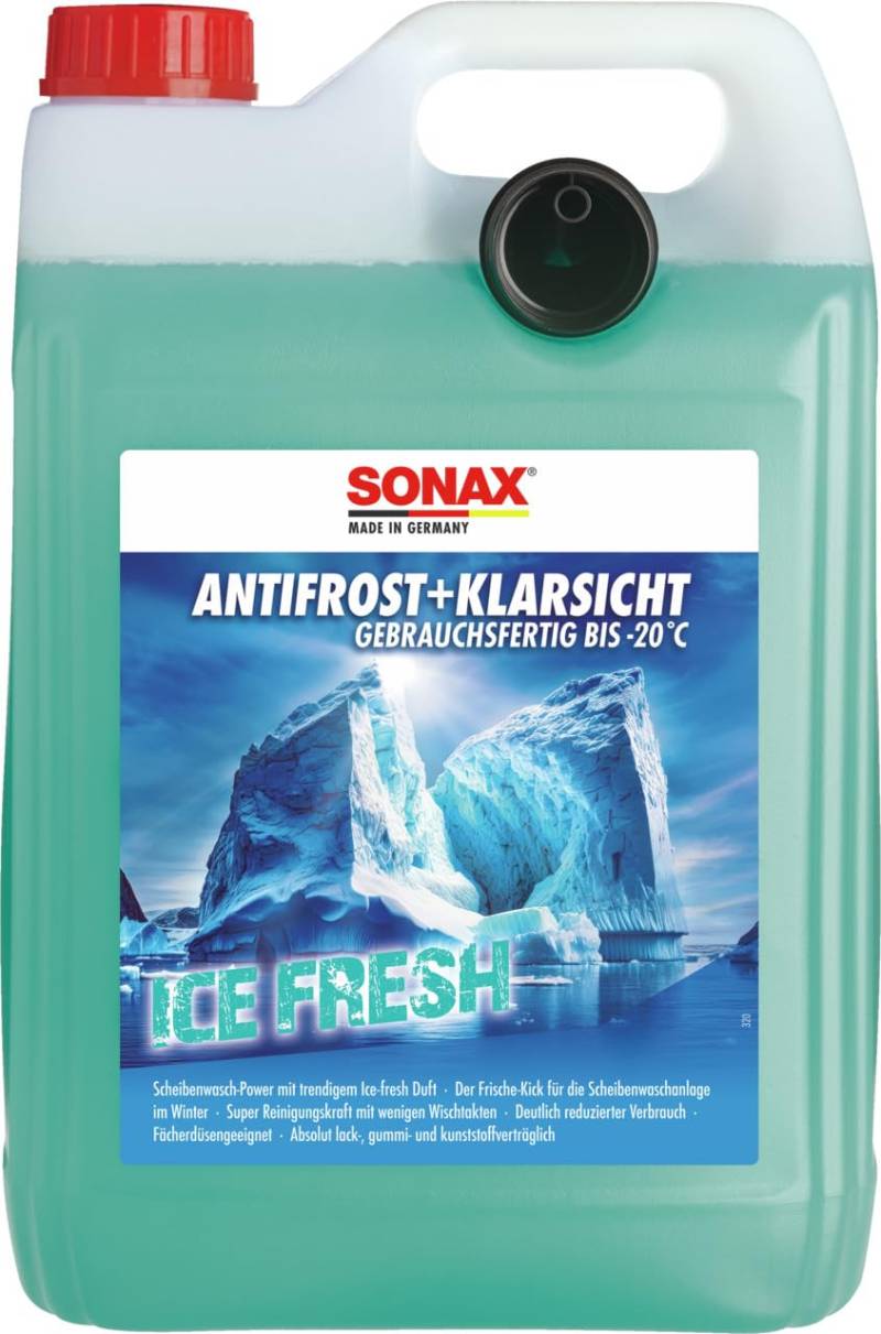 SONAX AntiFrost+KlarSicht IceFresh Gebrauchsfertig bis -20° C (5 Liter) schneller, schlierenfreier & effektiver Scheibenreiniger für den Winter | Art-Nr. 01335410, unbekannt von SONAX