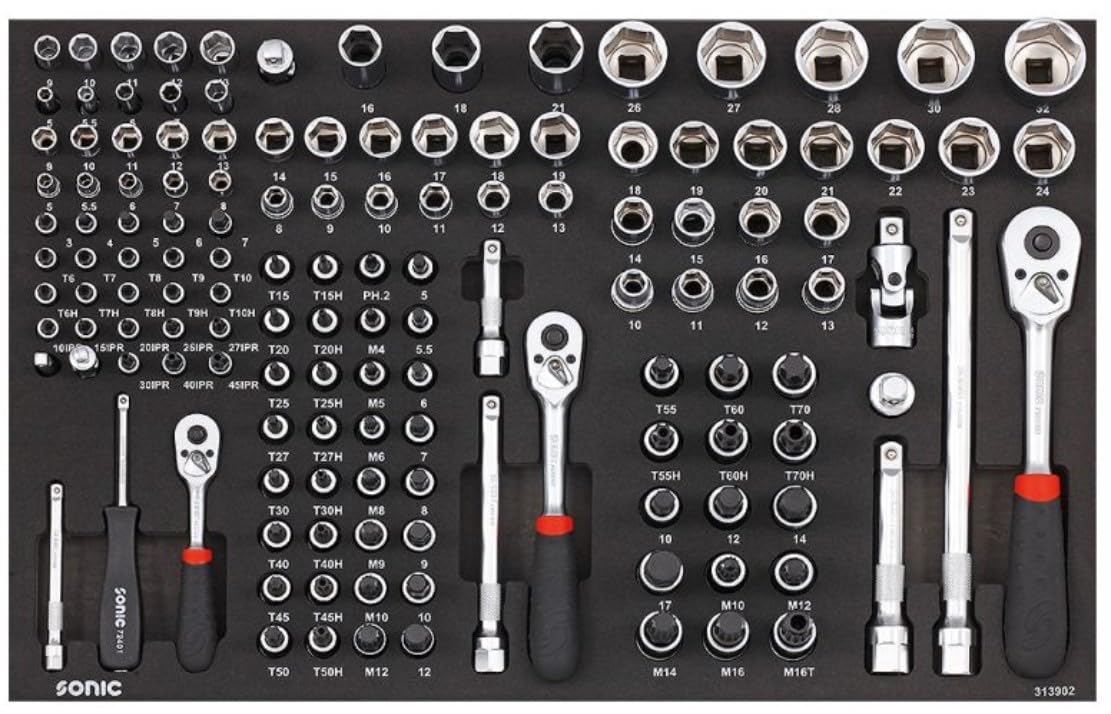 Sonic 313902 Bit Socket Set, 1/4-Zoll/3/8 Zoll und 1/2 Zoll von Sonic