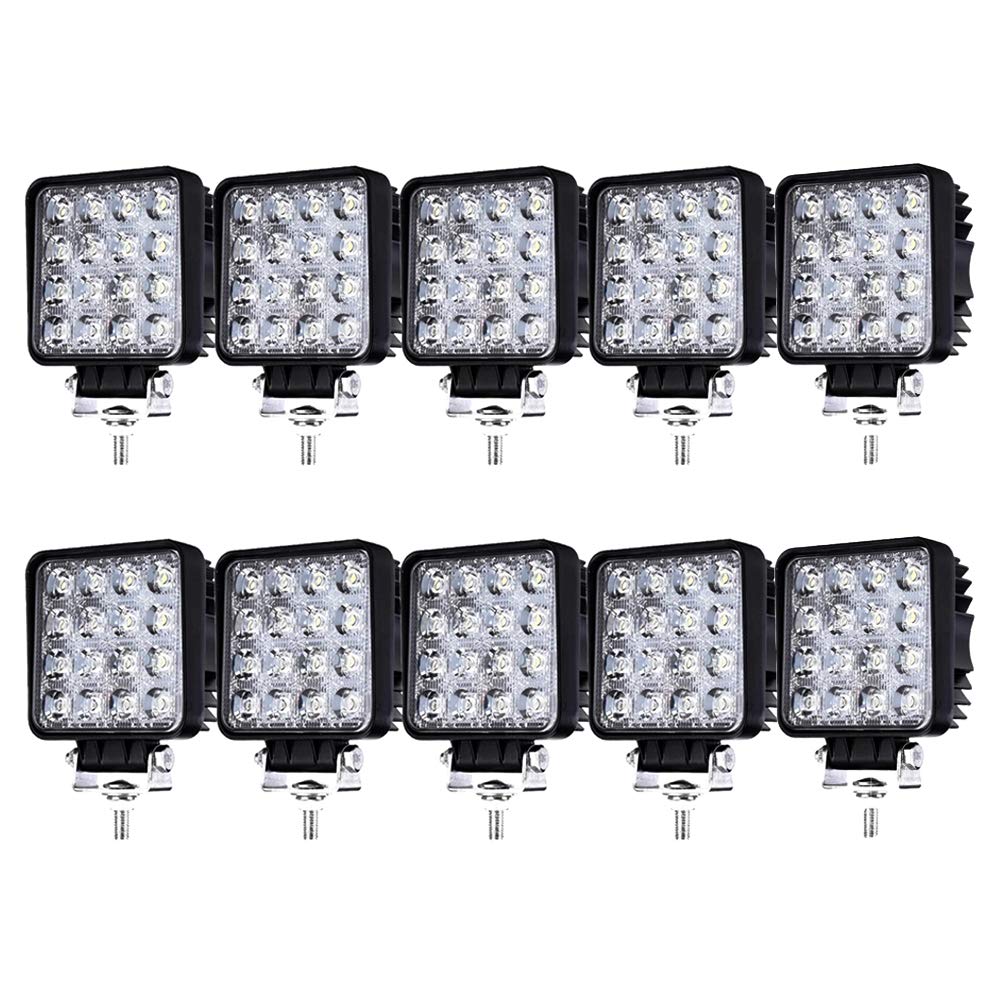 Sonnewelt LED Arbeitsscheinwerfer,Rechteck Zusatzscheinwerfer,IP67 Wasserdicht 12V 24V LED Scheinwerfer für LKW,Offroad, SUV, ATV,traktor Rückfahrscheinwerfer(10 X 48W) von Sonnewelt