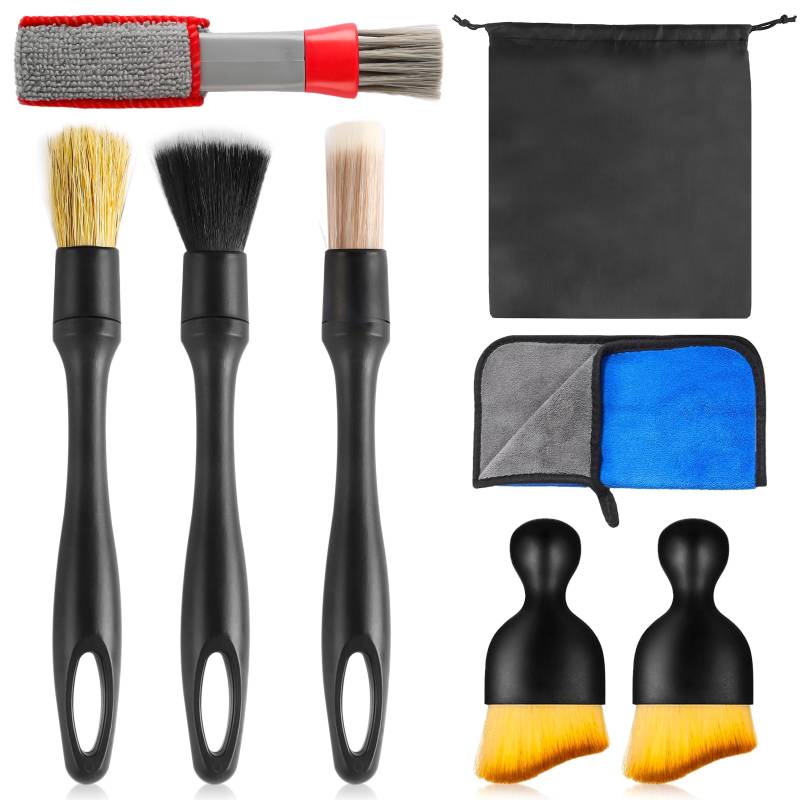 Sophisticate Auto Detailingbürste 7 Stück Ultrasoft Reinigungsbürsten für Auto Innen- & Außenreinigung Car Interior Detailing Brushes für gründliche Autopflege von Sophisticate