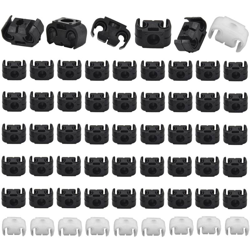 SopimusZ 60PCS Auto Bremsleitung Clip,50 Stück Schwarz+10 Stück weiß Bremsleitung Halter Bremsschlauch Clip Kunststoff Bremsschlaeuche Clip von SopimusZ