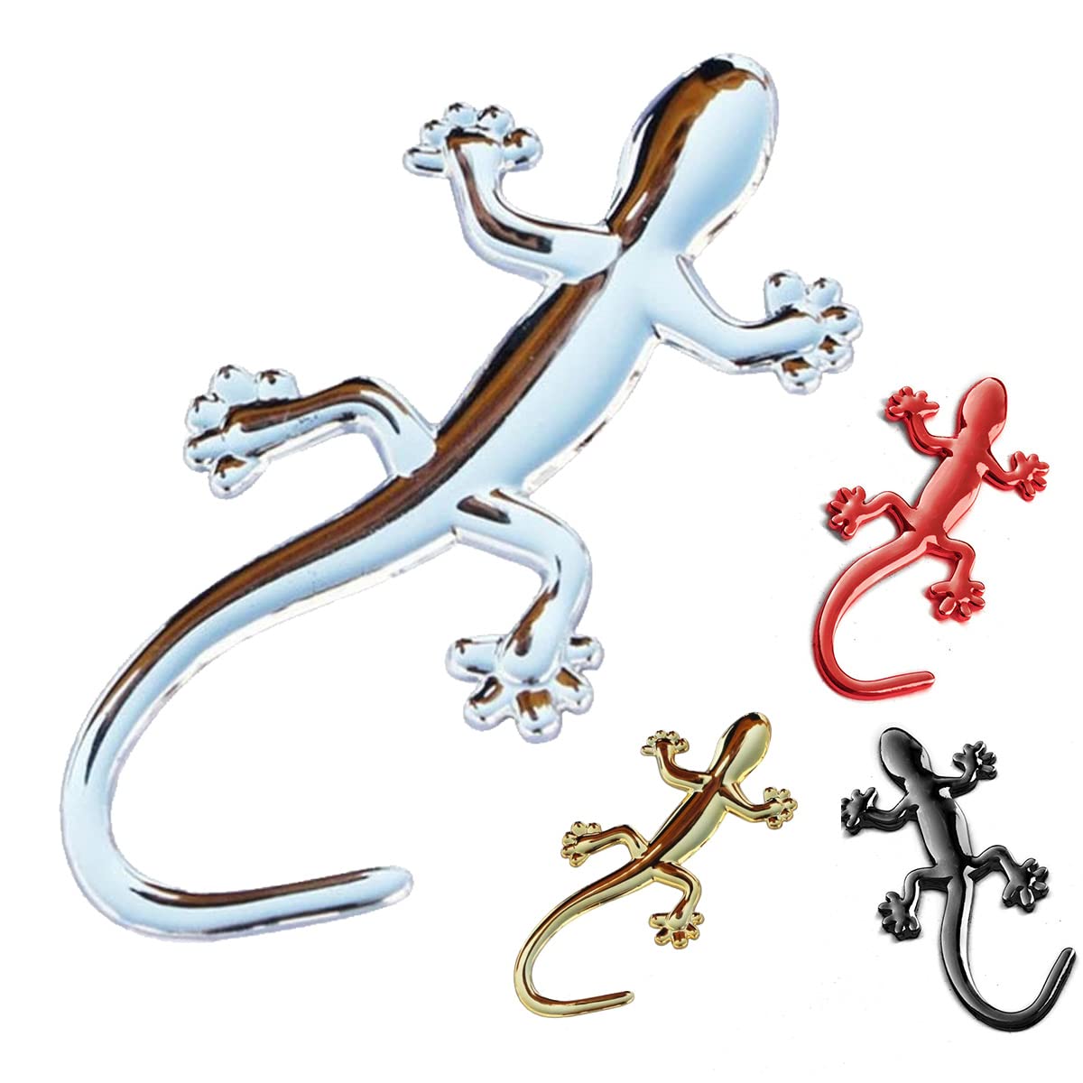 Autoaufkleber 3D Gecko Eidechse Echse Salamander Emblem Stickers Auto Aufkleber wetterfest glänzend (Gold) von Sosa & Ya