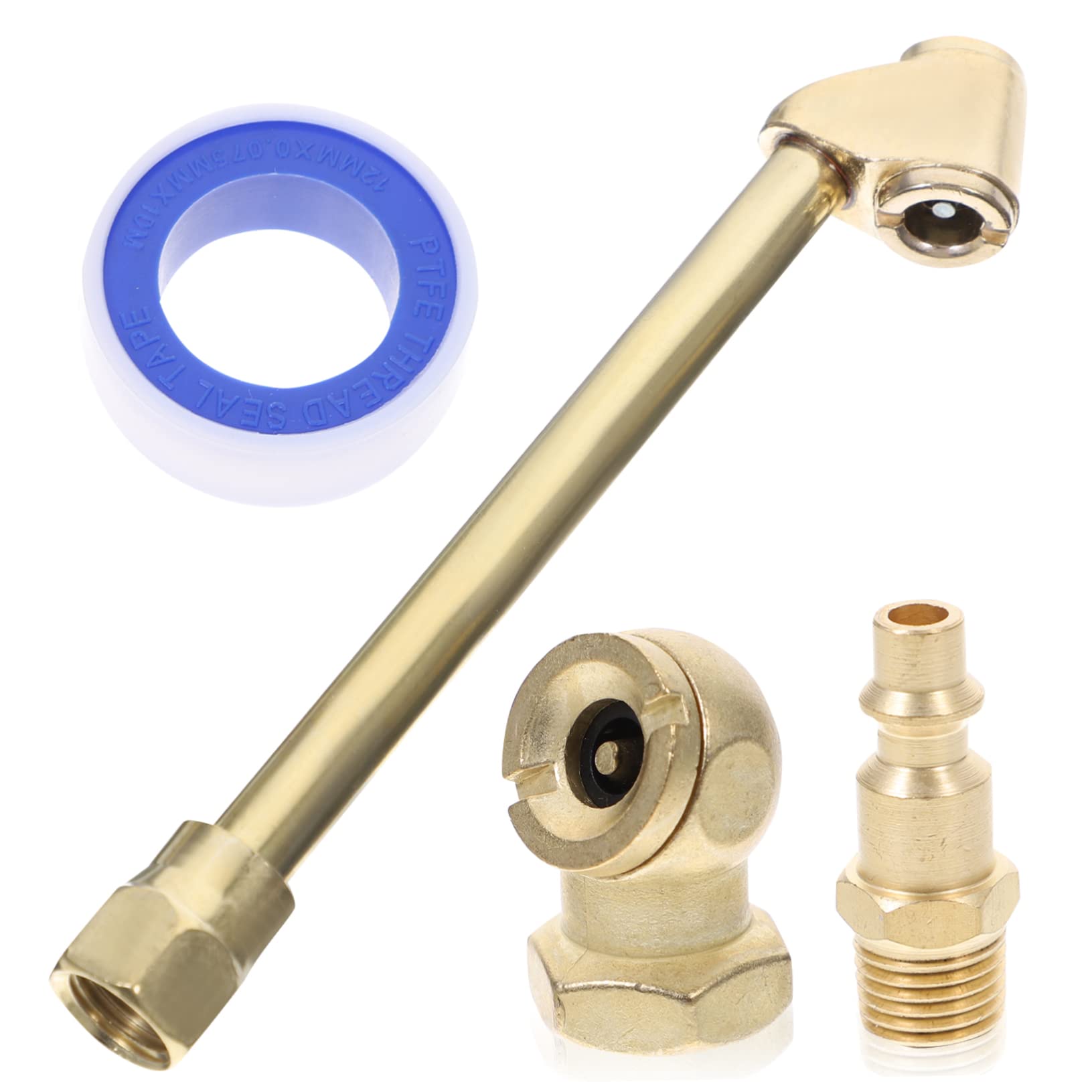 Sosoport 1 Satz Luftklammer-kit Geschlossenes Luftfutter Luftkompressor Luftschlaucharmaturen Pumpe Mit Manometer Adapter Zubehör Für Druckluftwerkzeuge Ventil Luftpumpe Auto Yellow Messing von Sosoport