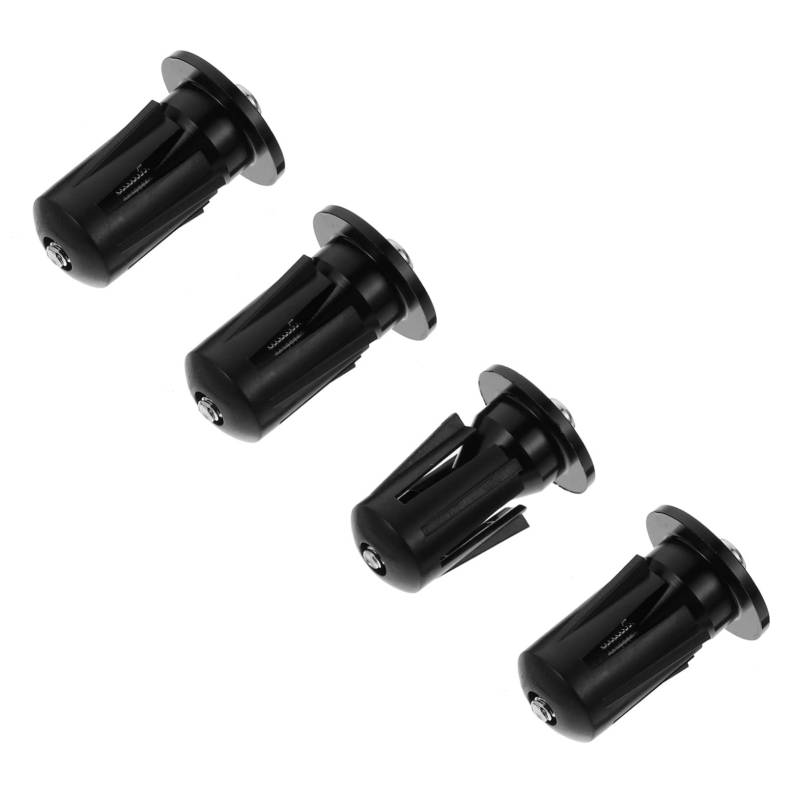 Sosoport 4 Stück Setzen Sie den Stecker ein Verriegelung Conditioner Griffe Ende Lenkergriffstopper Lenkergriff Endkappen Rennrad-Lenkerkappen Fahrrad Endstopfen Aluminiumlegierung Black von Sosoport