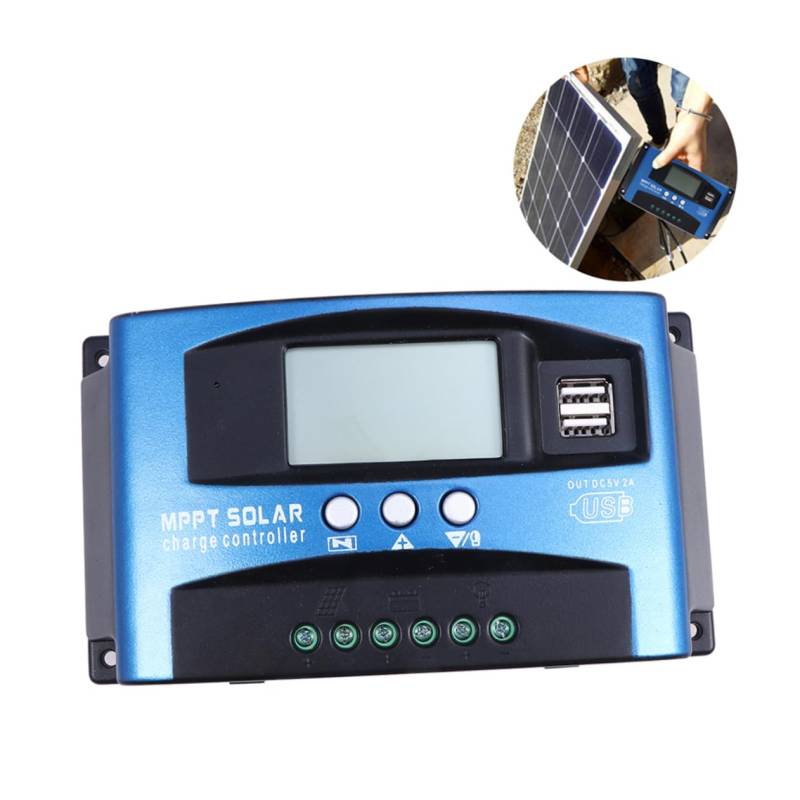 Sosoport Solar Ladegerät Regler 50A Für Systeme Intelligenter Solarladecontroller Mit USB Ausgang Für Mobile Geräte Echtzeit Display Für Lade Und Entladeströme von Sosoport