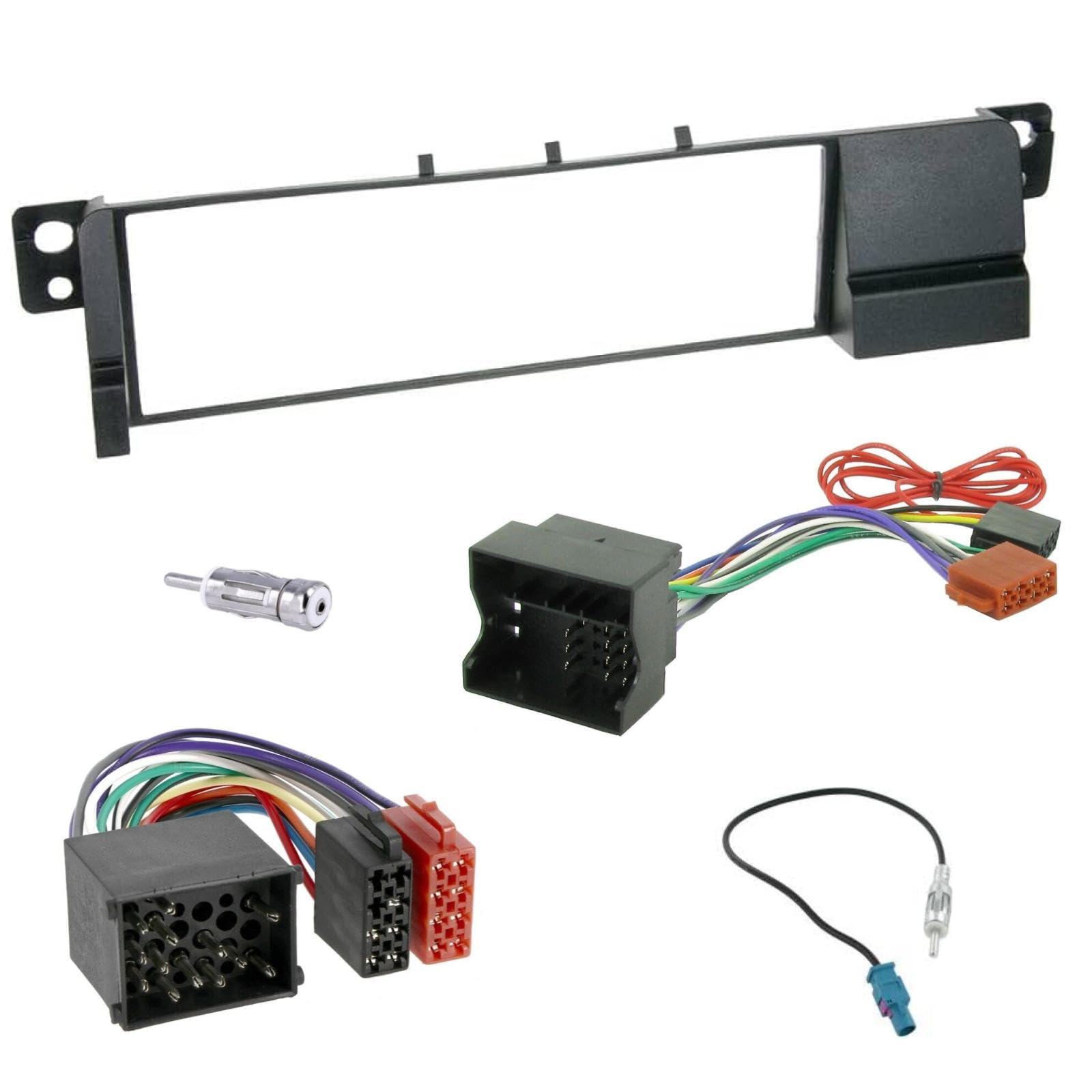 Sound-way 2 DIN Autoradio RadioRahmen RadioBlende, ISO Kabel, Schlüssel, Antenneadapter kompatibel mit BMW 3er E46, E36 von Sound-way