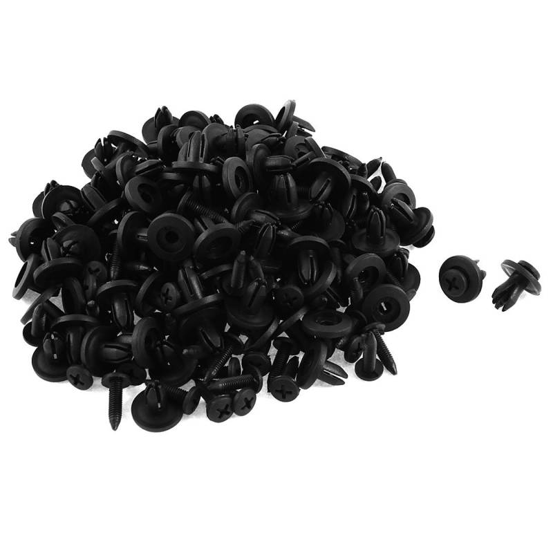 sourcing map 100 Nieten-Clips, Kunststoff, schwarz, 7 mm x 10 mm x 15 mm de von uxcell