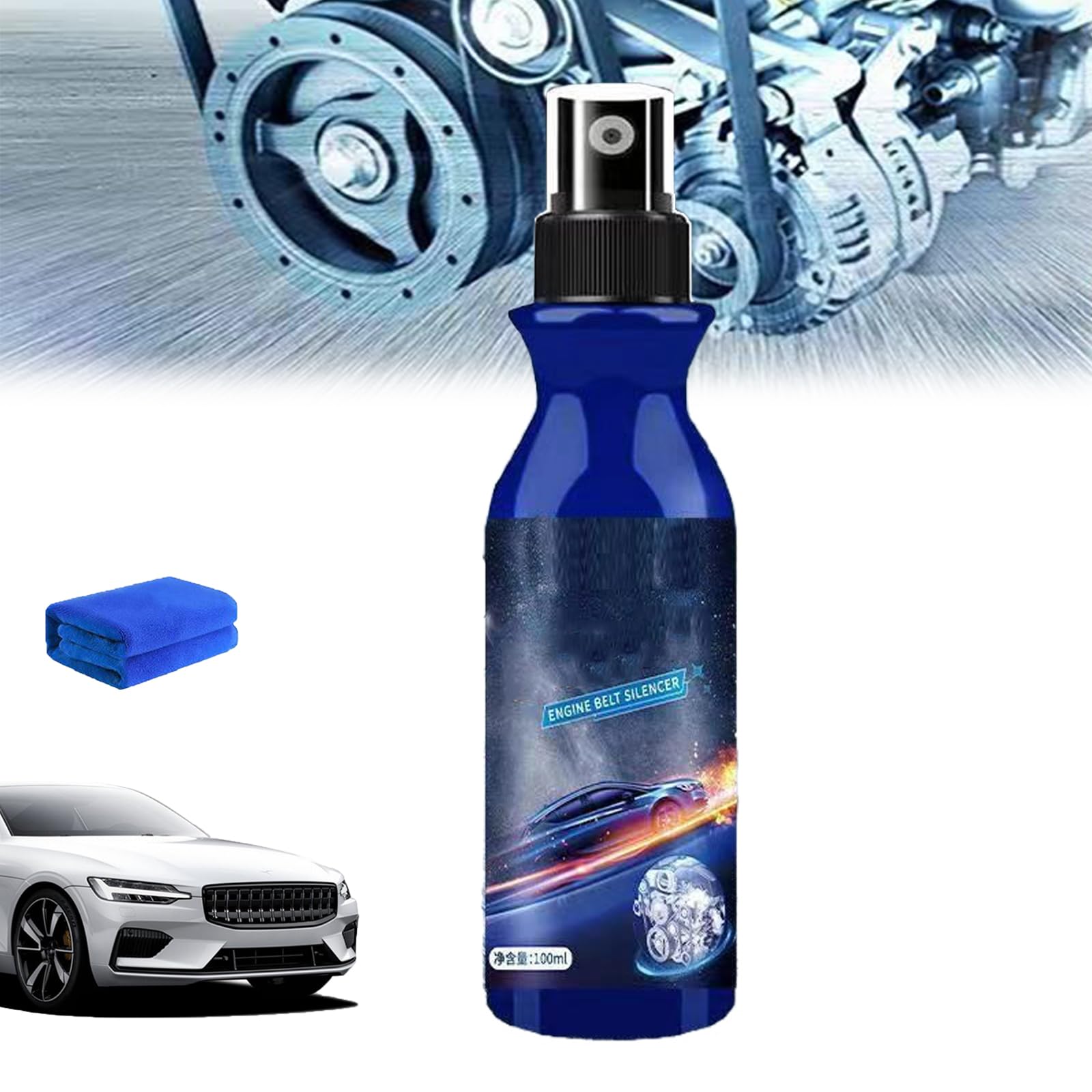 Automotive Belt Lubrication & Silencer Spray, Belt Dressing Spray Automotive, Car Belt Noise Spray, 100ml Automobile Engine Belt Conditioner, Car Engine Maintenance Spray (1pcs) von Sovtay