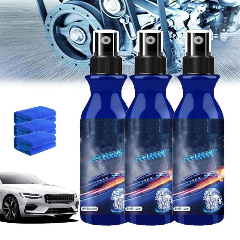 Automotive Belt Lubrication & Silencer Spray, Belt Dressing Spray Automotive, Car Belt Noise Spray, 100ml Automobile Engine Belt Conditioner, Car Engine Maintenance Spray (3pcs) von Sovtay