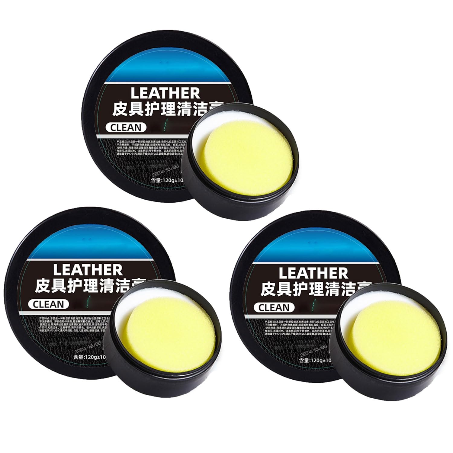 Leader Reinigungs- und Pflegecreme & Reinigungspaste zur Lederpflege, Lederpflege-Reinigungspaste, Lederpflegepaste, Autoinnenraum-Lederreinigungscreme, Auto-Lederpflege-Ölpaste (3pcs) von Sovtay