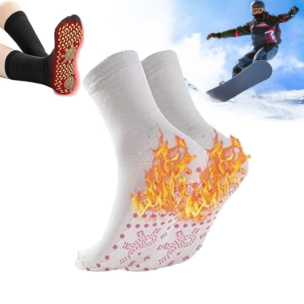 Thermosocks - Selbsterwärmende Thermosocken - Einheitsgröße,Thermo Socks Selbstwärmend,Selbstwärmende Socken,Thermosocken Beheizbare Socken Für Damen Herren Camping, Wandern (weiß,38-44) von Sovtay