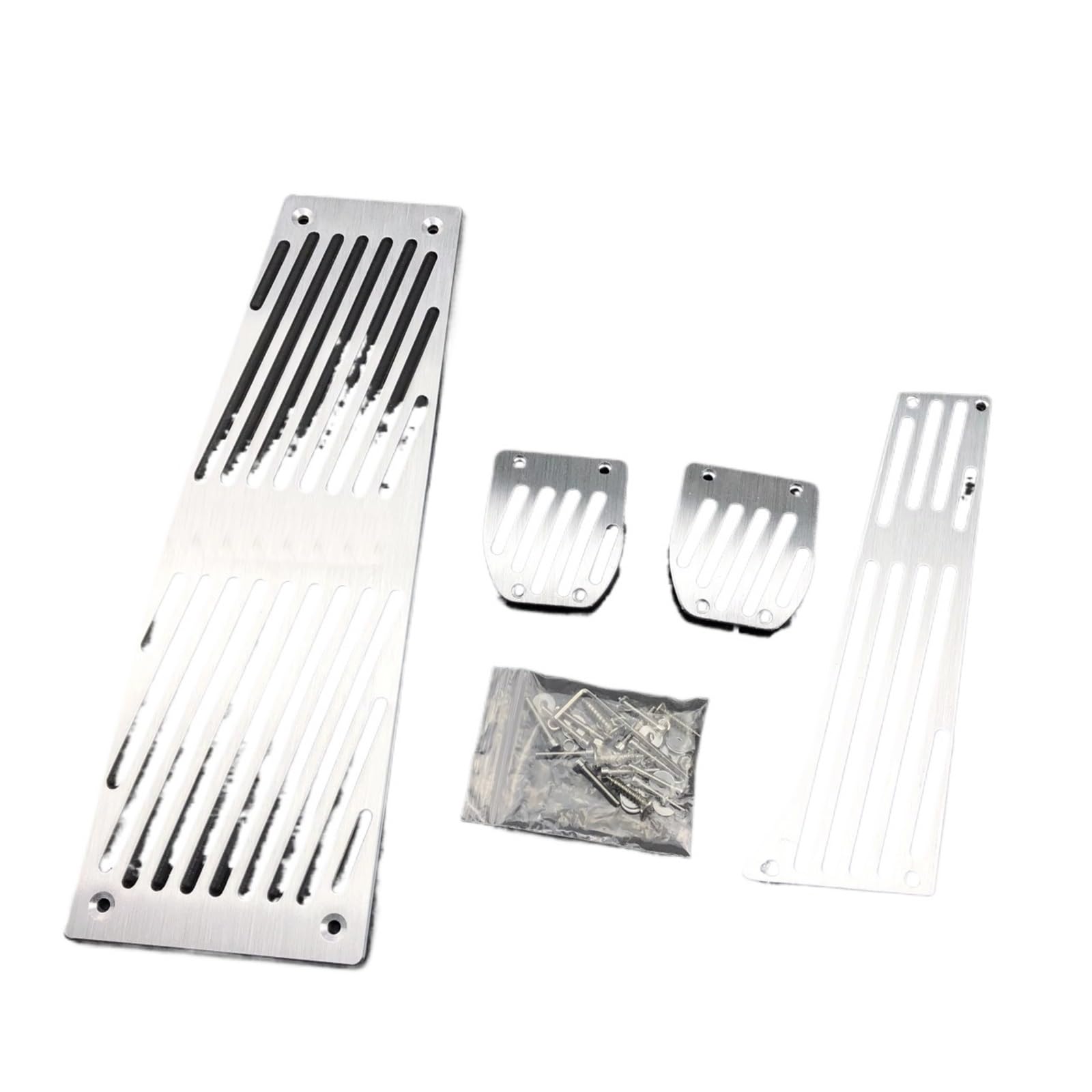 Fuß Pedalauflagen Für E60 E61 E63 E64 E70 FÜR M5 M6 5-Serie 2003-2010 F01 F02 F03 F04 Gas Kraftstoff Bremse Fußstütze Pedal Platte Pad LHD Bremspedal Covers(MT Silver 4piece) von Sovxbgw