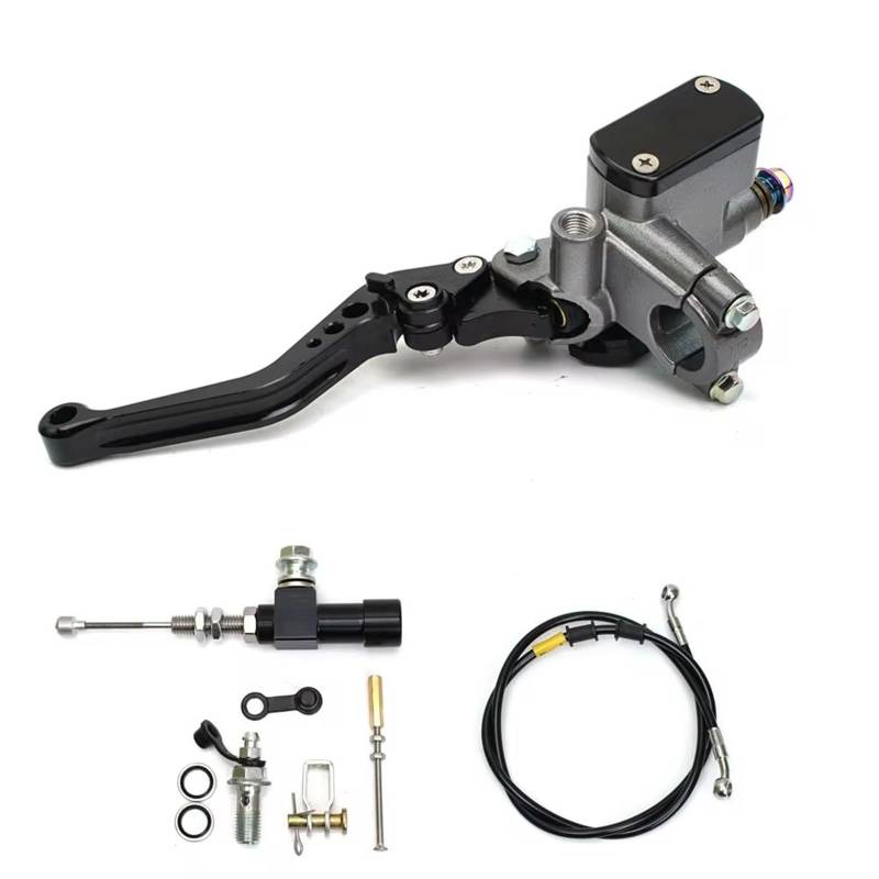 Kupplungshebel Motorrad Motorrad 7/8 In Hydraulische Bremse Kupplung Kit Hebel Master Zylinder Pumpe Öl Schlauch Für Racing Für Kawasaki Für Suzuki Motos brems und kupplungshebel(Black-B) von Sovxbgw