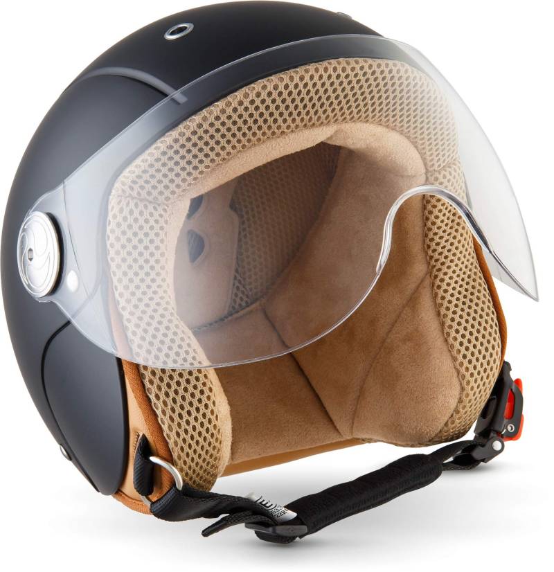 Soxon® SK-55 „Night“ · Kinder Jet-Helm · Motorrad-Helm Kinder-Helm Roller-Helm Kids Scooter-Helm Vespa Bobber Mofa-Helm Chopper XS · ECE 22.05 Visier Schnellverschluss SlimShell Tasche XXS (49-50cm) von Soxon