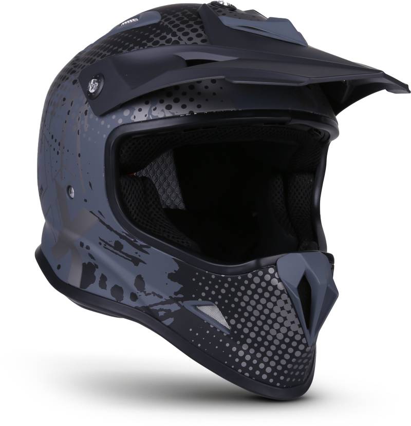 Soxon® SKC-33 „Fusion Titan“ · Kinder Cross-Helm · Motorrad-Helm MX Cross-Helm MTB BMX Cross-Bike Downhill Off-Road Enduro-Helm · ECE 22.05 Schnellverschluss SlimShell Tasche XXS (49-50cm) von Soxon