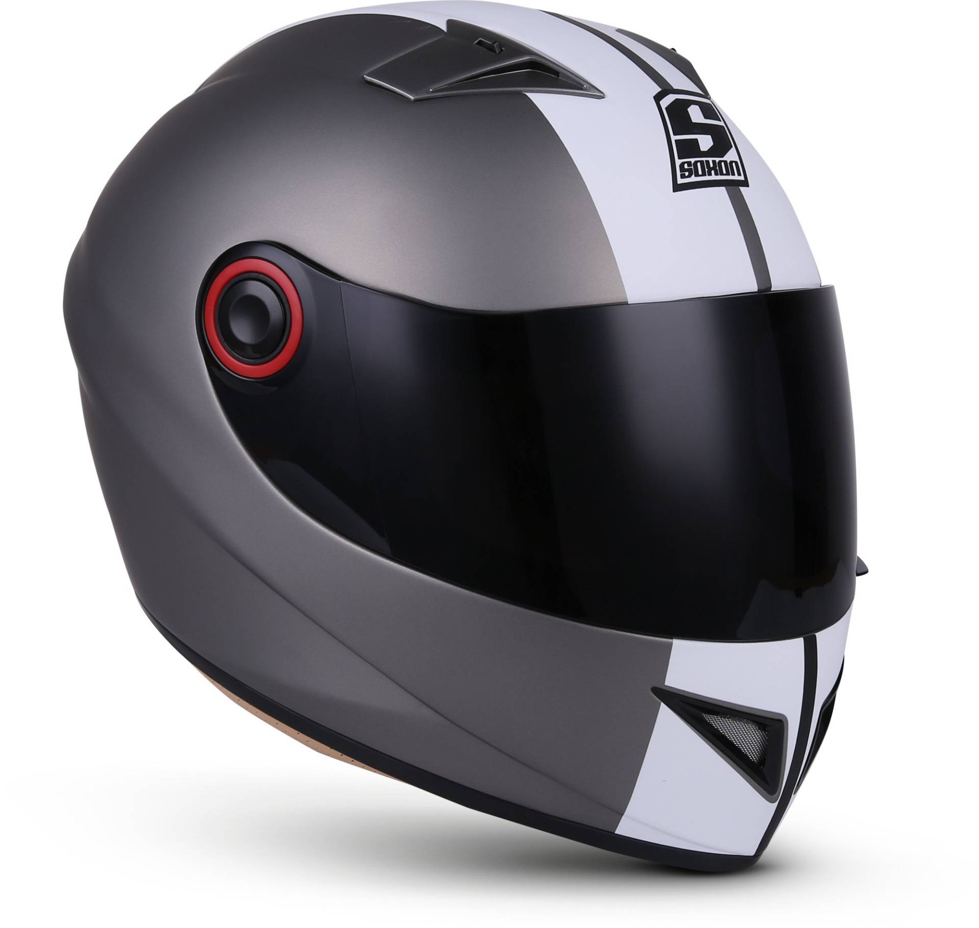 Soxon® ST-666 „Deluxe Titan“ · Integral-Helm · Full-Face Motorrad-Helm Roller-Helm Scooter-Helm Cruiser Sturz-Helm Streetfighter-Helm Sport MTB · ECE 22.05 Visier Schnellverschluss Tasche L (59-60cm) von Soxon