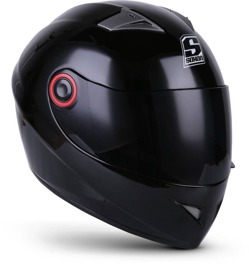 Soxon® ST-666 „Shiny Night“ · Integral-Helm · Full-Face Motorrad-Helm Roller-Helm Scooter-Helm Cruiser Sturz-Helm StreetFighter-Helm Sport Urban · ECE 22.05 Visier Schnellverschluss Tasche L (59-60cm) von Soxon