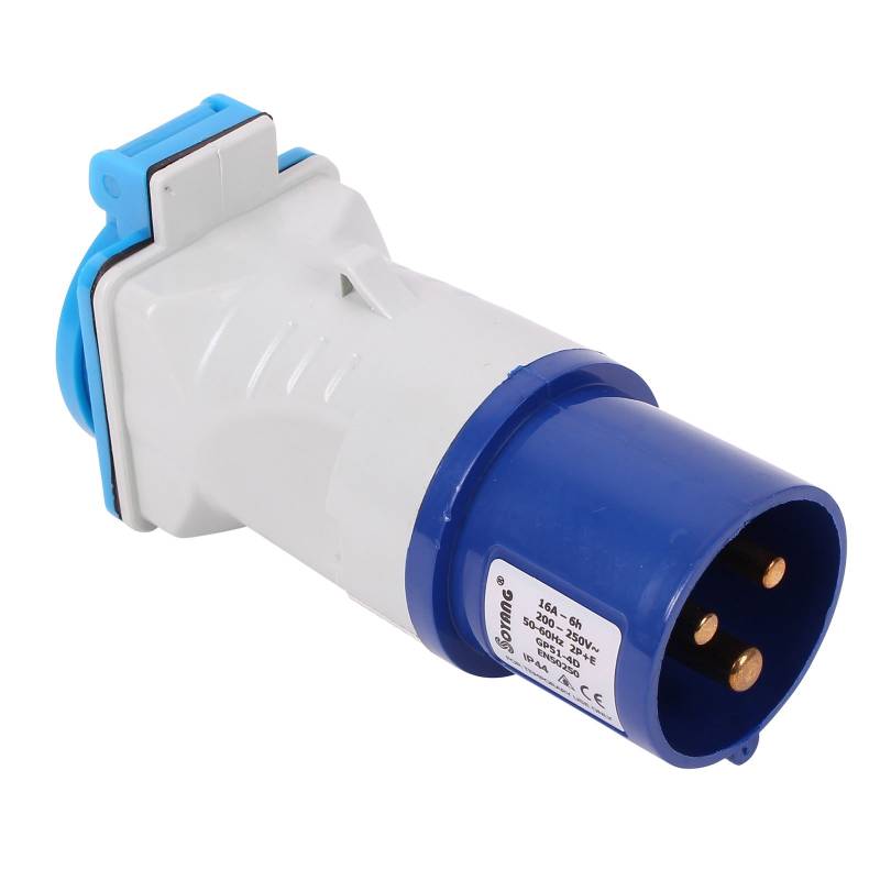 CEE Adapter CEE auf Schuko 200-250V, 16A, 3polig, 12 cm, Ip44 für Wohnwagen, Caravon oder Wohnmobil von Soyang