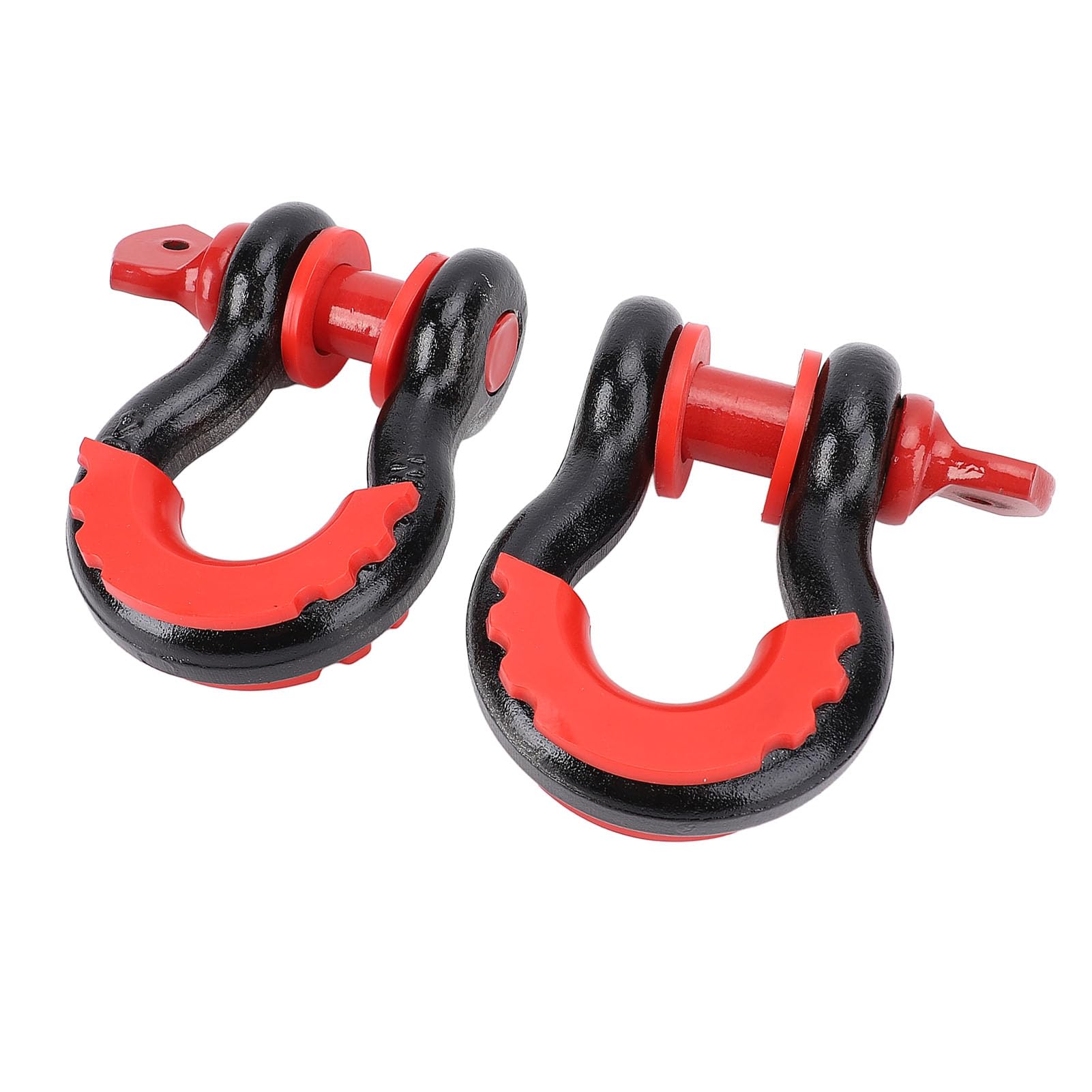 2pcs D Ring Auto Shackle, Wiederherstellungsschlepphaken 8800 Lbs Stärke SUV ATV UTV LKW -Anhänger Schwarz mit Roten Achsen von Spacnana