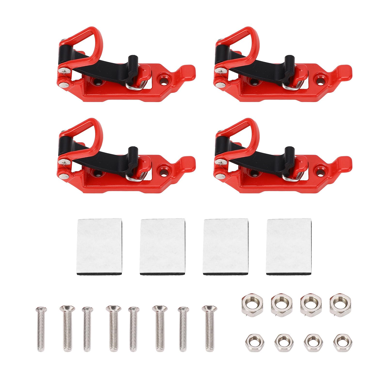 4 Sets Robuste Mehrzweck-Metall-Gummi-Klemmen-Montagehalterung für Dachträger mit Schaufel, Paddel, Axthalter für Regal, Boots- und Autozubehör (Rot) von Spacnana