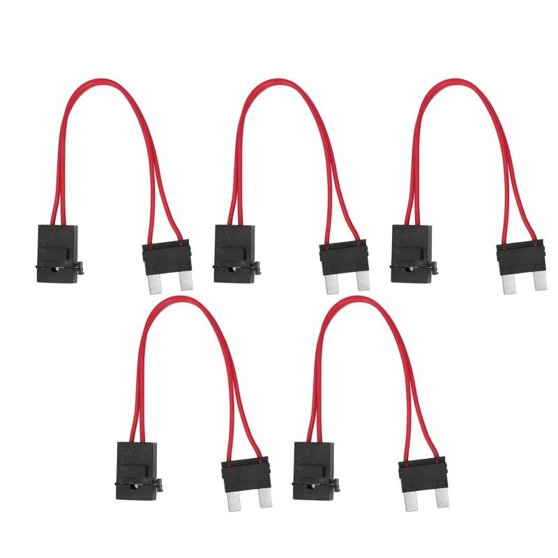 5-teiliger Mini-Blade-Sicherungshalter, Kfz-Sicherungskasten-Panel-Anschluss, Robuste Kfz-Kabelverlängerung für Kleine Geldautomaten, 16 AWG (ACL L 29,2 mm) von Spacnana