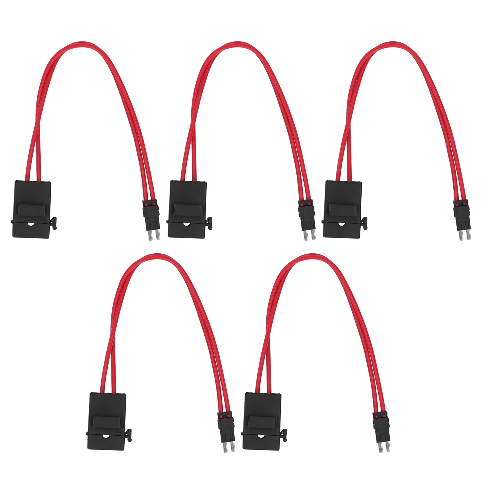 5-teiliger Mini-Blade-Sicherungshalter, Kfz-Sicherungskasten-Panel-Anschluss, Robuste Kfz-Kabelverlängerung für Kleine Geldautomaten, 16 AWG (ACM lange Füße 9,1 mm) von Spacnana