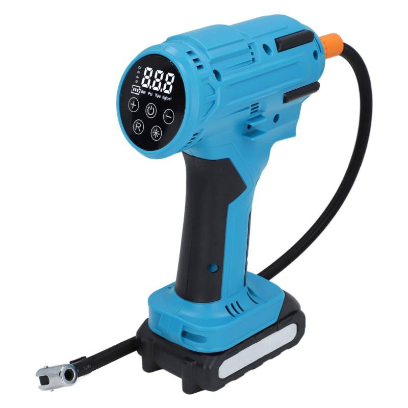 Spacnana Power-Reifenfüller Kabellos, Digitales Manometer, Wiederaufladbarer Luftkompressor, 150 PSI für Auto-Fahrradball, mit 4 Düsen, 20 Min. Dauerbetrieb, Dual-Power-Lösung (EU-Stecker) von Spacnana