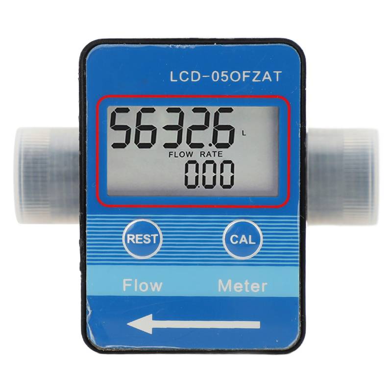 Wasserbrennstoffdurchflussmessgerät, Flüssigmesser, High Definition LCD -Anzeige, G1/2in, für Wassergasolin, 2pcs Multi Funktionaler Durchflussmeter mit Nylon, Durchflussmesser von Spacnana