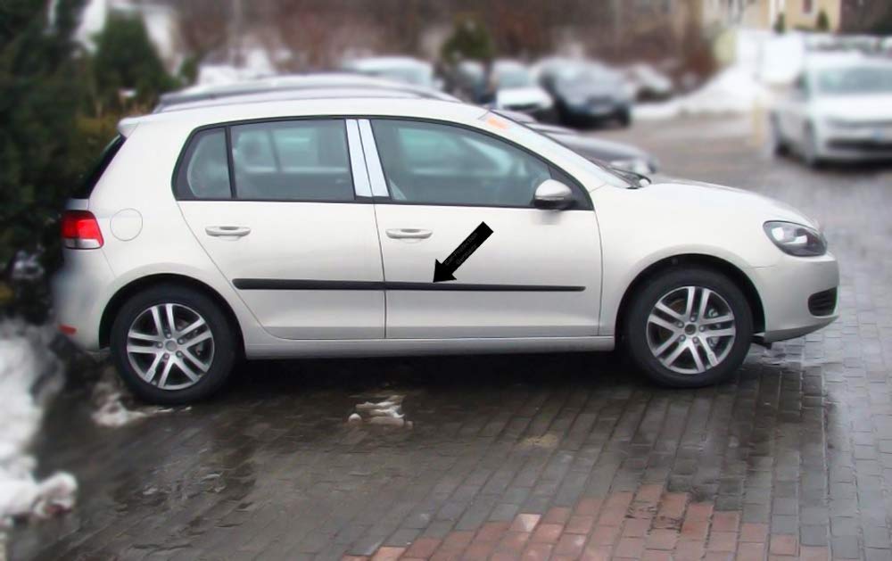 Seitenschutzleisten schwarz passend für Volkswagen VW Golf VI Schrägheck 5-Türer Baujahre 10.2008-11.2012 F20 (3700020) von Spangenberg