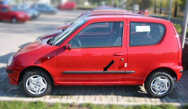 Spangenberg Seitenschutzleisten schwarz passend für FIAT Seicento Schrägheck Baujahre 01.1998-01.2010 F9 (3700009) von Spangenberg