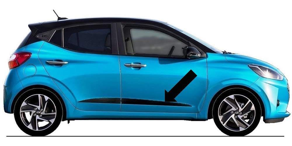 Spangenberg Seitenschutzleisten schwarz passend für Hyundai i10 3.Generation 5-Türer ab Baujahr 12.2019- F66 (3700066) von Spangenberg