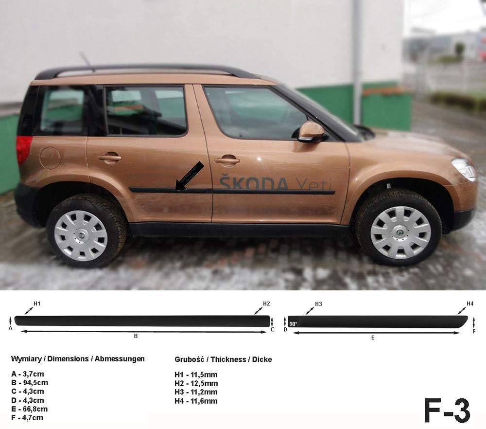 Spangenberg Seitenschutzleisten schwarz passend für Skoda Yeti SUV Typ 5L Baujahre 2009-12.2015 F3 (3700003) von Spangenberg